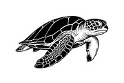 50 Sea Turtle Vector Silhouette Bund, an Illustration by jahid234 (Thumbnail 49 of 51)