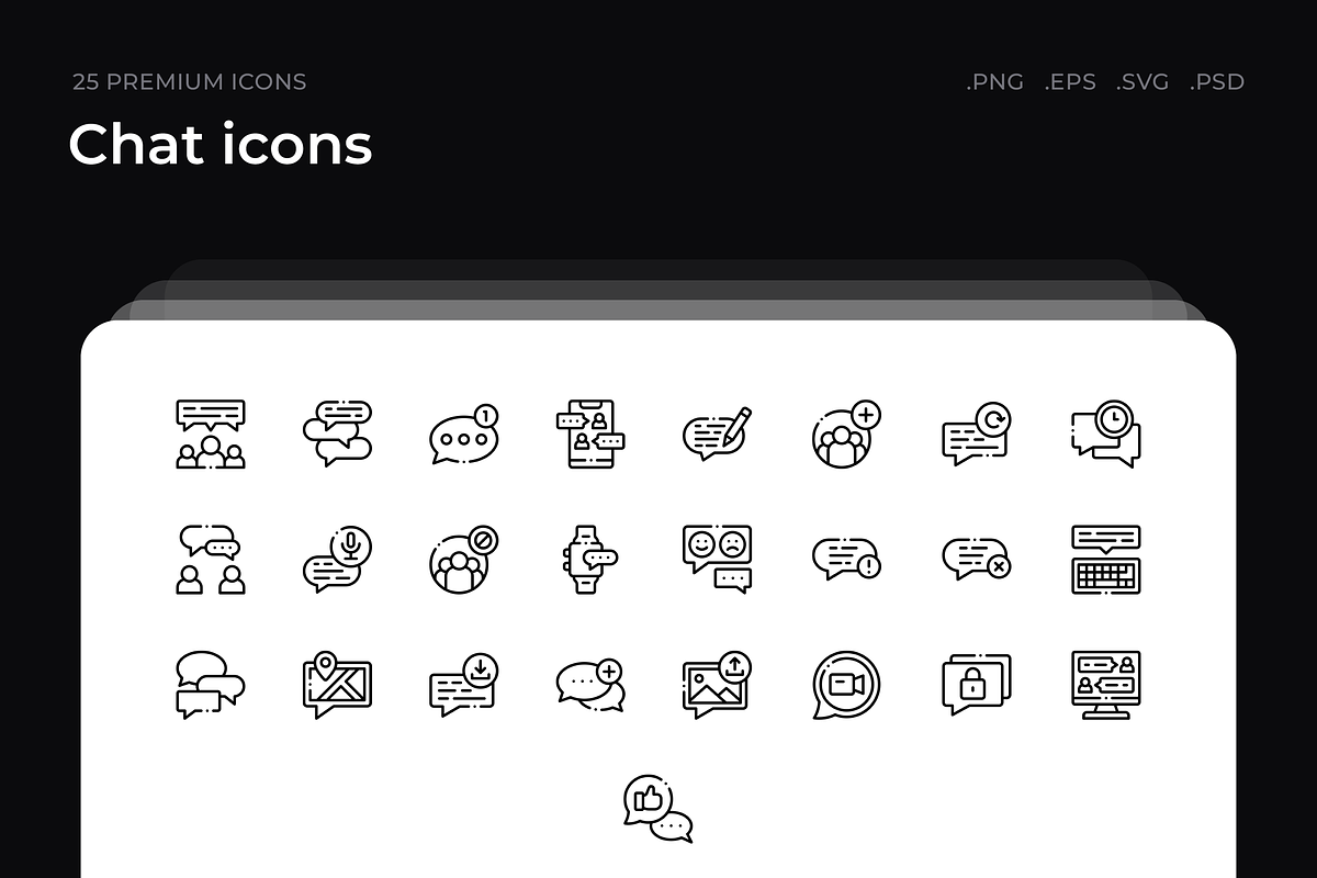 Chat icons, an Outline Icon by Wencory (Photo 1 of 2)