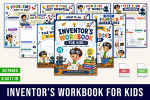 Inventor Workbook for Kids, a Stationery Template by Designmela01