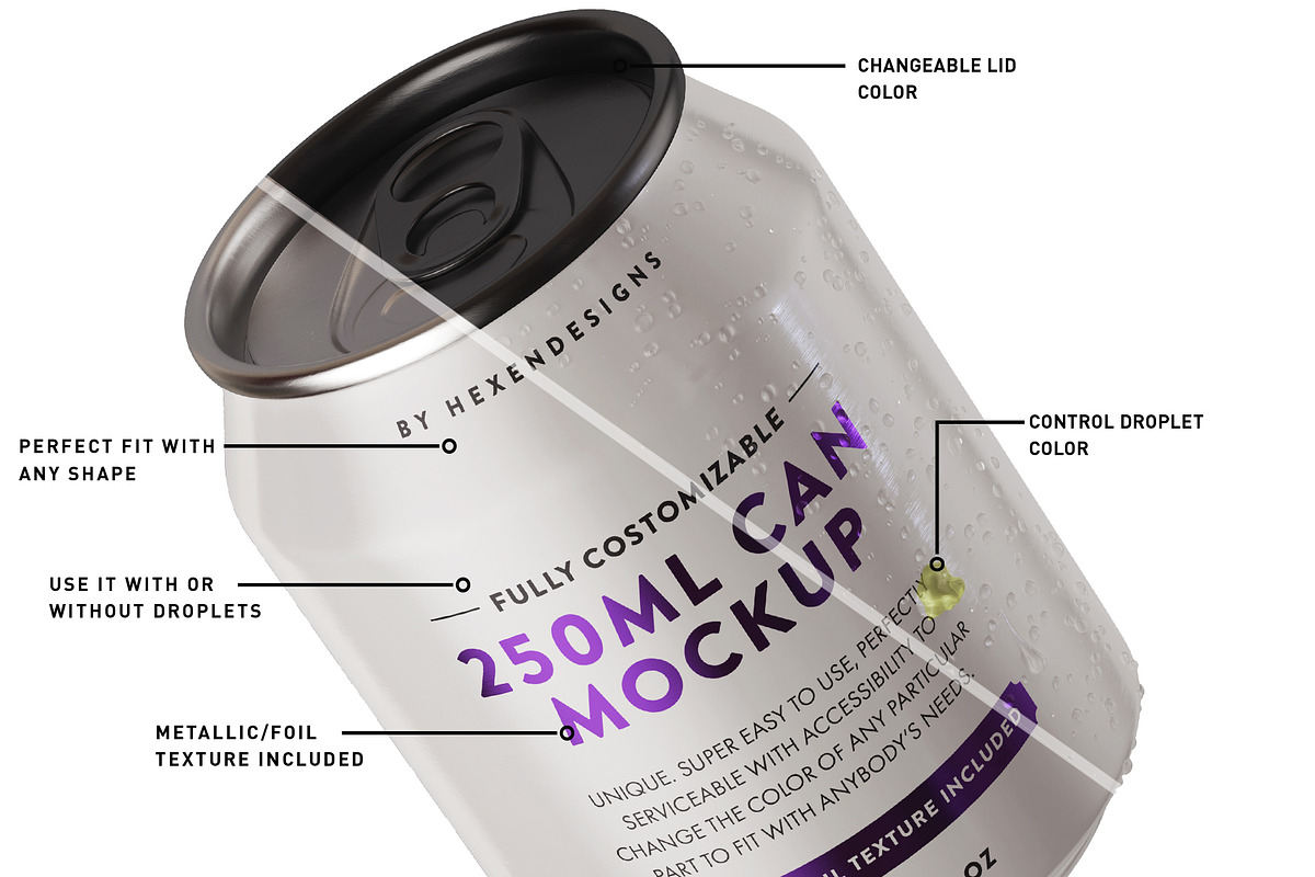 250ML CAN MOCKUP, a Product Mockup by HexenDesigns (Photo 4 of 10)