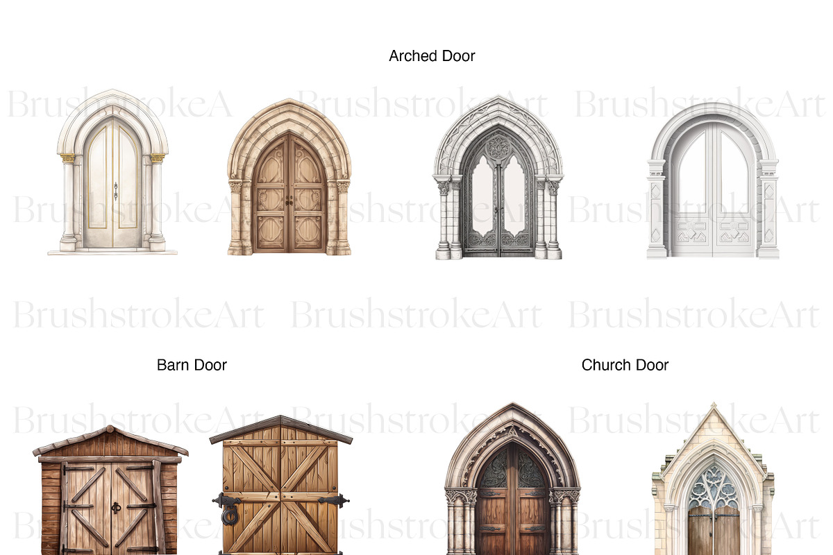 Door Illustration Clipart, Door PNG, a Decorative Illustration by BrushstrokeArtGB (Photo 2 of 9)