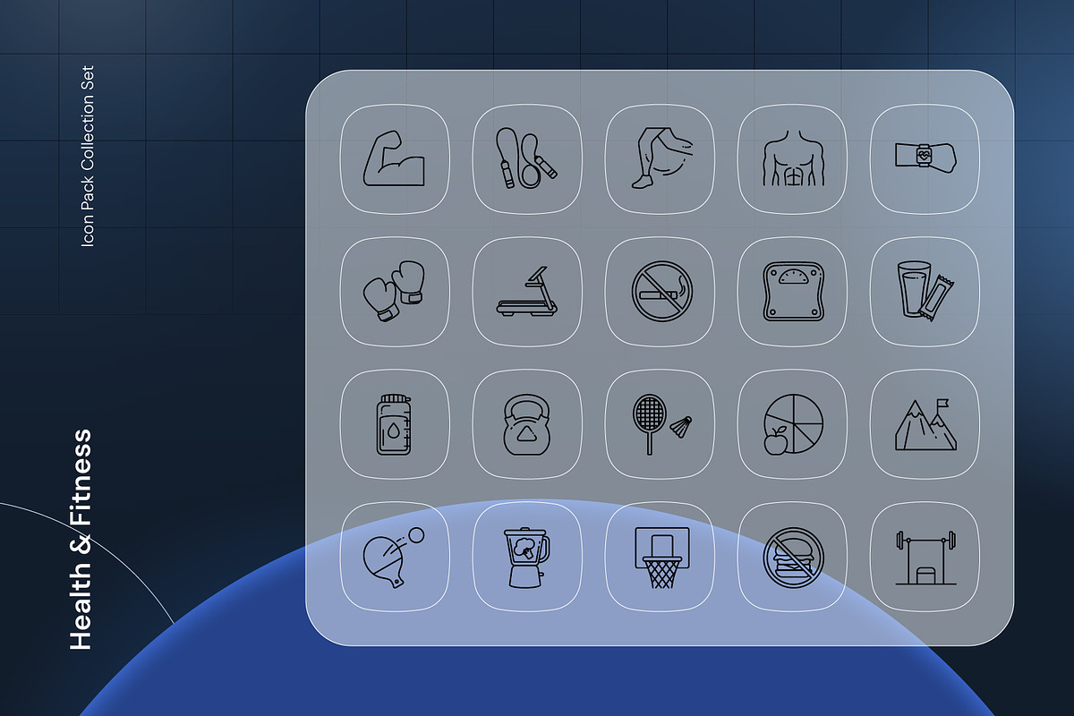 Health & Fitness Icon, an Outline Icon by Nathaya Studio (Photo 2 of 2)