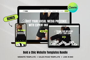 Bold Website Template Bundle Canva