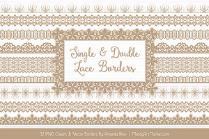Champagne Lace Clipart Borders, an Illustration by Amanda Ilkov