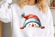 Peeking Snowman Clipart, an Illustration by SinaCreation (Thumbnail 5 of 7)