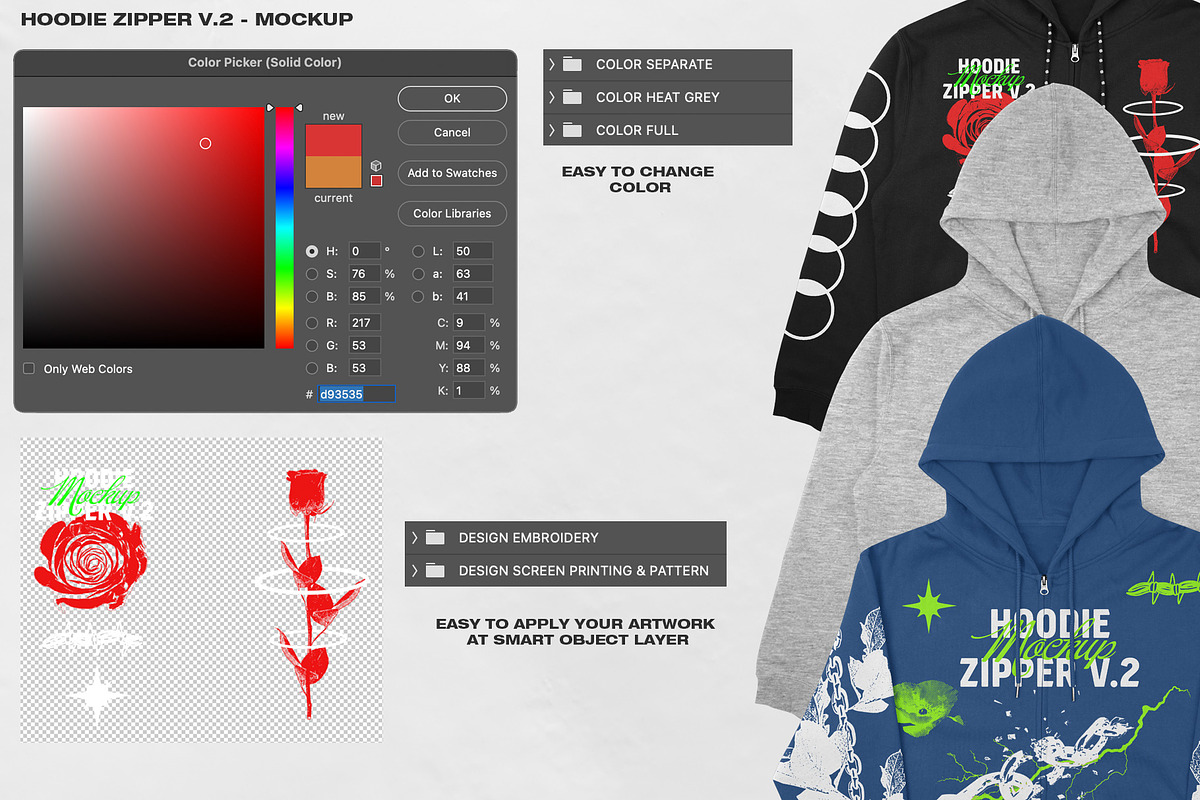 Hoodie Zipper V.2 - Mockup, a Hoody Mockup by DaldSgh (Photo 12 of 15)