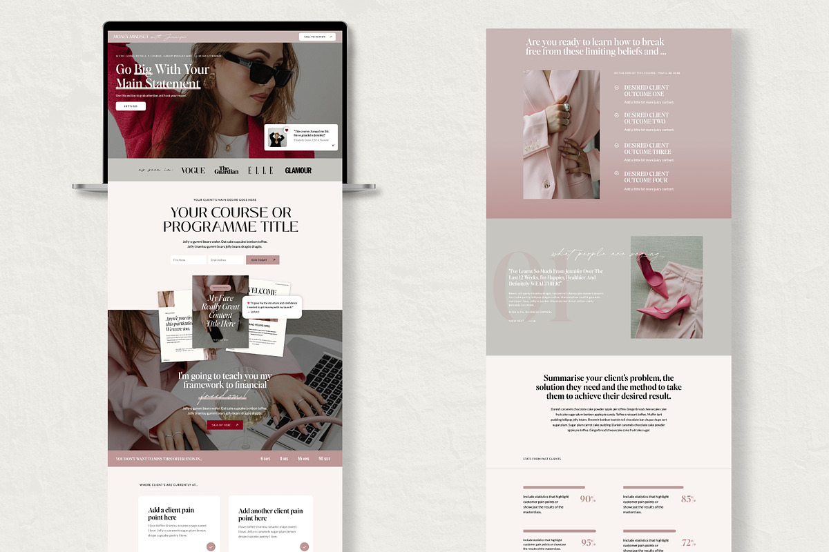 Coaches Showit Sales Page Template, a Websites & App Template by Field Digital (Photo 1 of 9)