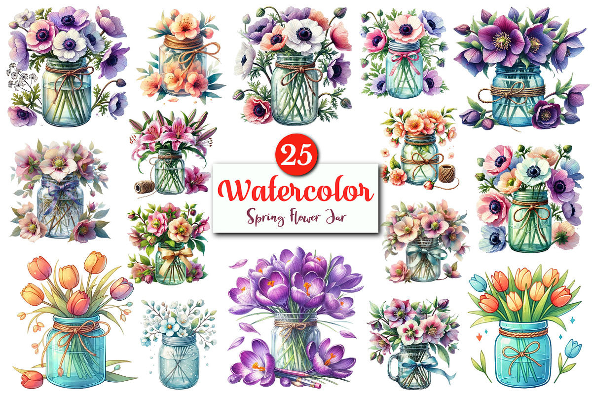 Watercolor Spring Flower Jar PNG, a Graphic by CitraGraphics (Photo 1 of 4)