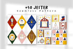 + 50 Jester Seamless Pattern, a Pattern Graphic by The Journey Atelier