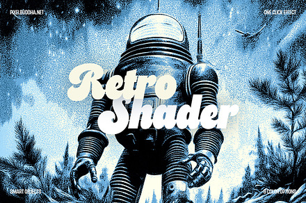 Retro Shader Photo Effect, a Layer Style Add-On by pixelbuddha.net