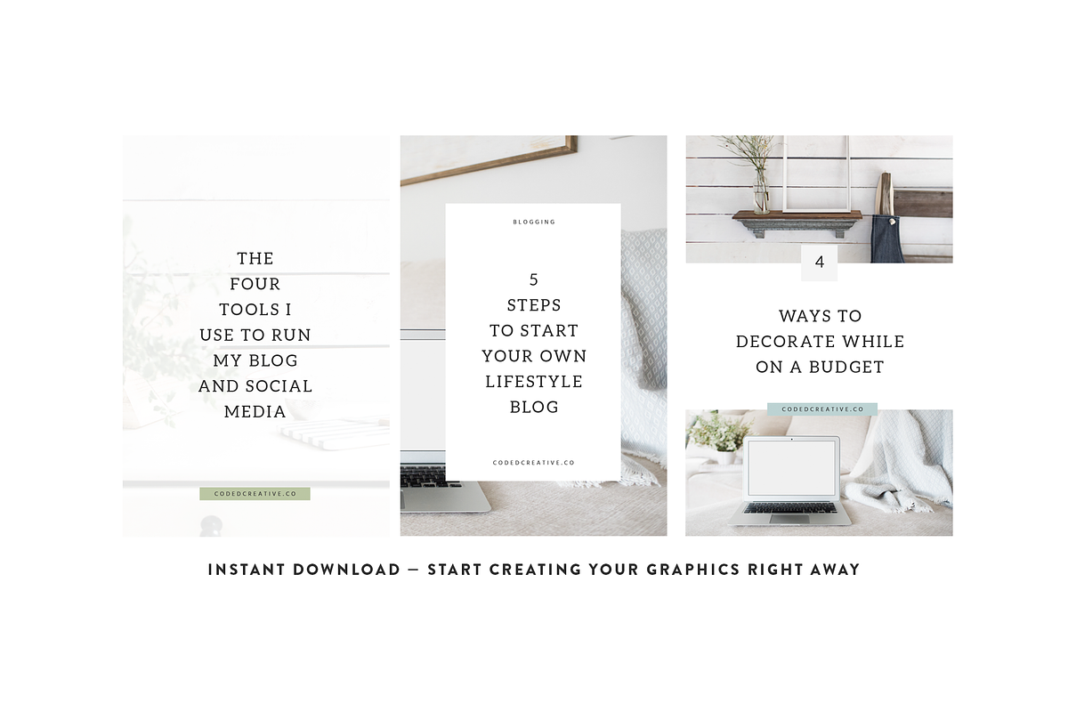 Magnolia Pinterest Templates, a Social Media Template by Coded Creative (Photo 4 of 6)