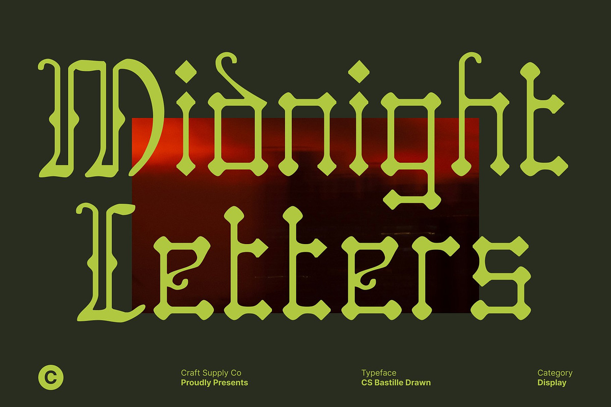CS Bastille Drawn, a Blackletter Font by Craft Supply Co. (Photo 3 of 8)