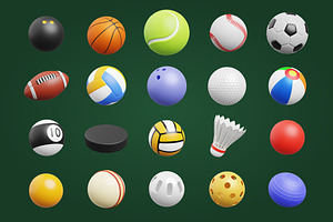 3D Sport Ball Element