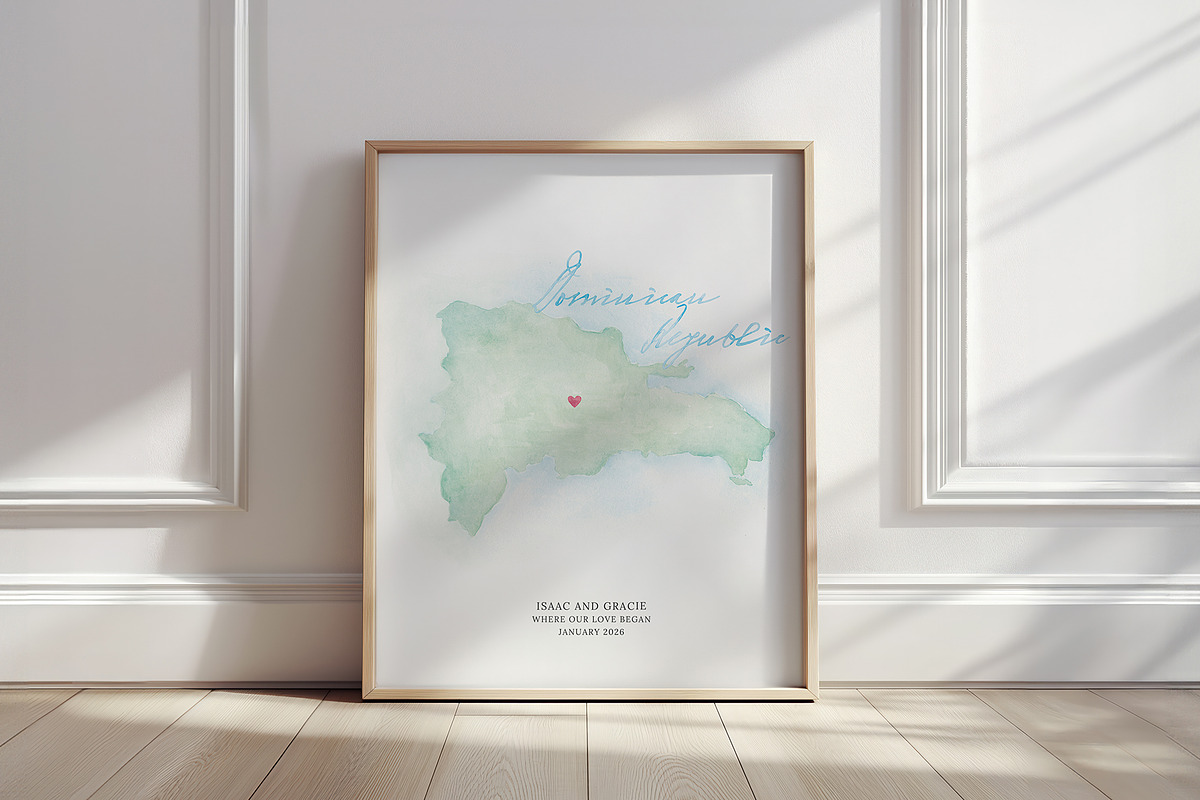 Watercolor Map of Dominican Republic, a Graphic by Beloved Paper (Photo 2 of 6)