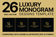 26 A-Z Luxury Monograms Set, a Branding & Logo Template by Walldecorated (Thumbnail 1 of 5)