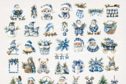 Blue Christmas Clipart 76 PNG, a Seasonal Illustration by EleSArtDesign (Thumbnail 2 of 6)
