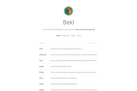 Bekl - Minimalist Tumblr Theme, a Websites & App Template by mselmany