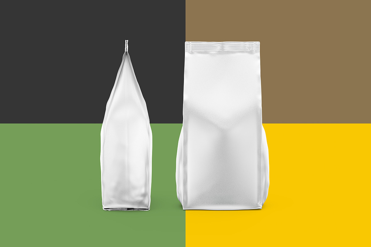 Coffee Pouch. Front and side views, a Packaging Mockup by easymock (Photo 7 of 8)