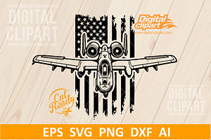 US A-10 Thunderbolt II Front SVG, an Object Graphic by Digital-Clipart