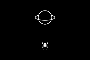 Planet Spider Astronomy Concept Logo