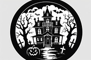 Haunted Halloween Silhouette Set, an Illustration by Creativeshirt (Thumbnail 2 of 9)