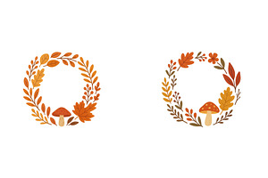 Colorful fall wreaths with mushrooms, an Arts & Entertainment Photo by ZinetroN
