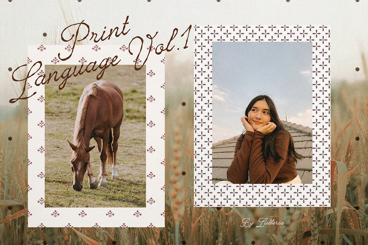 Print Language Vol.1 Vintage Set, a Background Graphic by Lidberia (Photo 2 of 11)