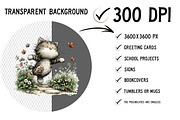 Whimsical Summer Cats Clipart PNG, an Animal Illustration by Craft Nest (Thumbnail 2 of 6)