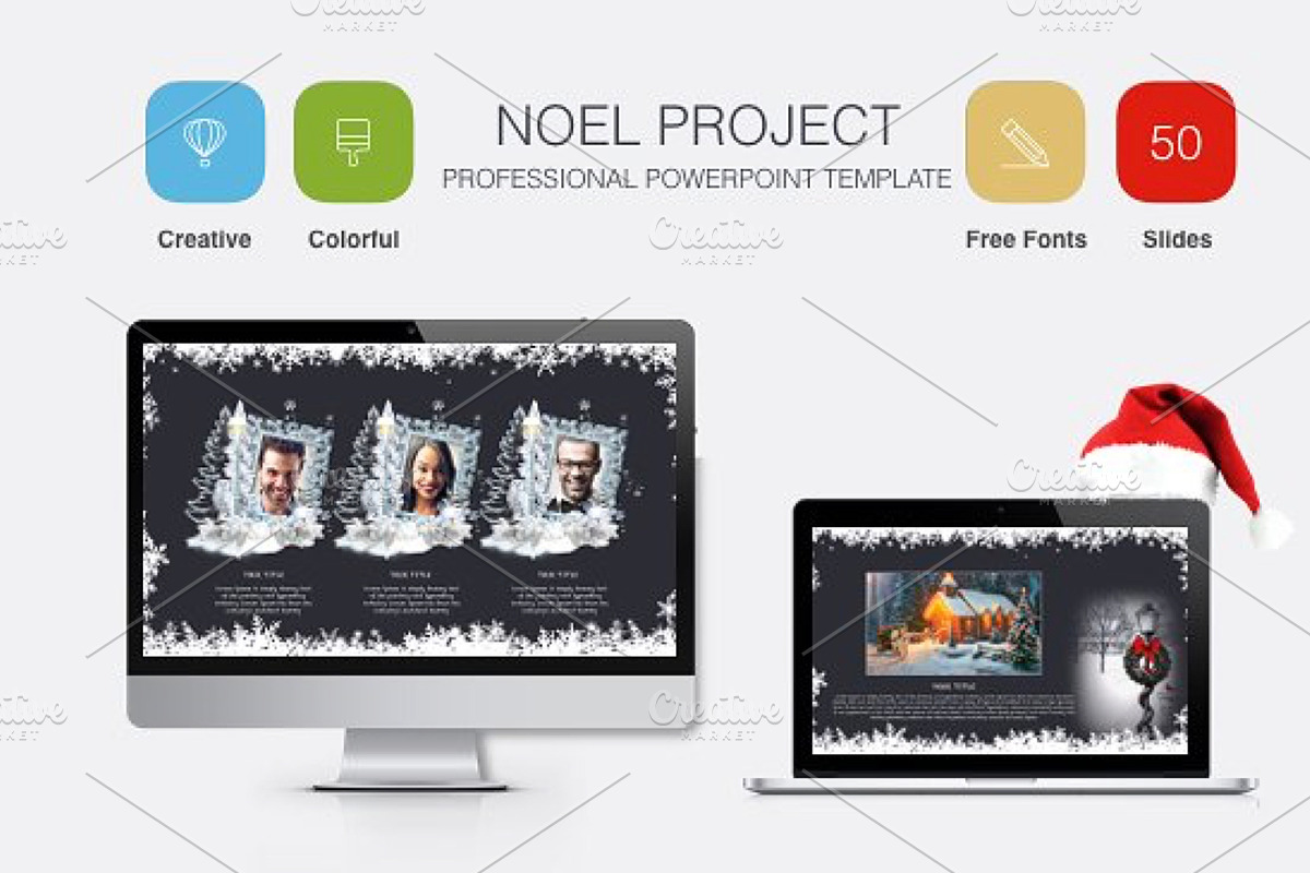 NOEL POWERPOINT TEMPLATE, a Presentation Template by Mia (Photo 1 of 7)