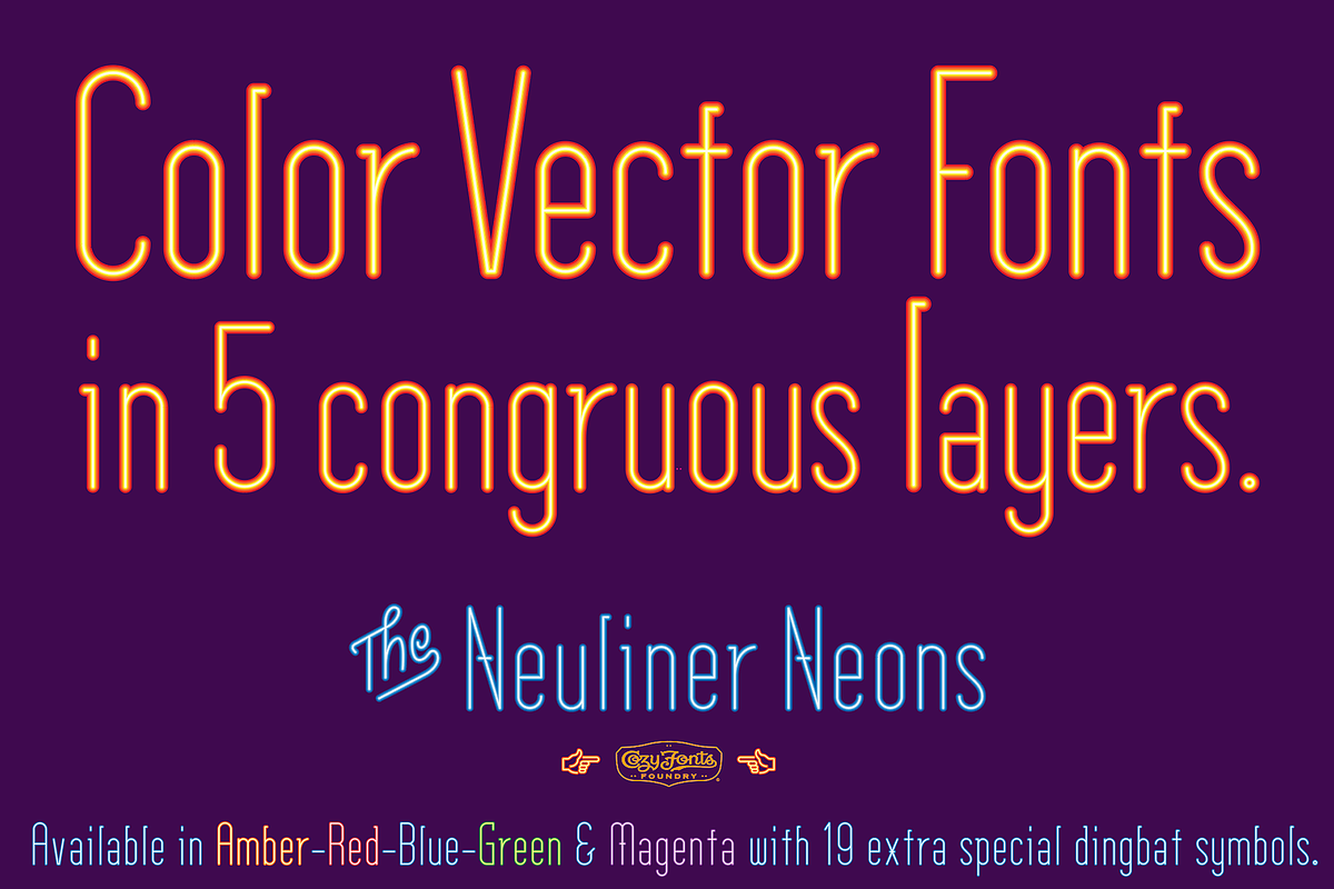 Neuliner Neon Blue, a Font by CozyFonts Foundry (Photo 3 of 4)