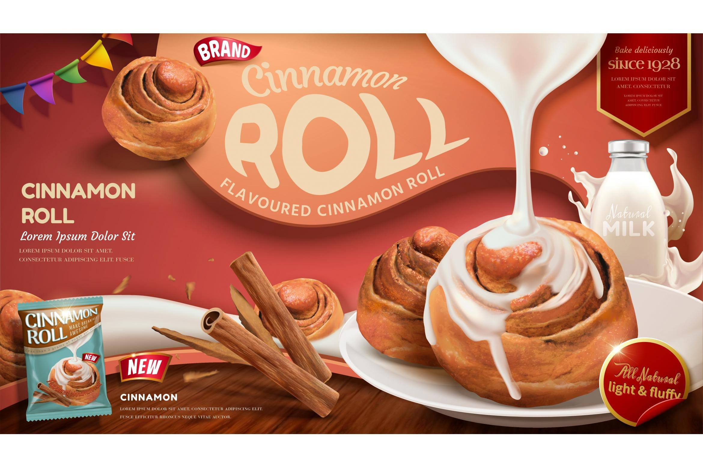 Cinnamon roll ads, a Flyer Template by TotallypicRF