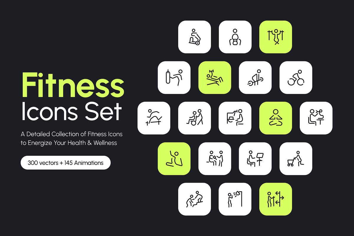 Fitness Icons Bundle, an Outline Icon by Prosymbols (Photo 1 of 10)