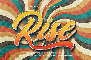 Rise 3d Editable Text Effect Style