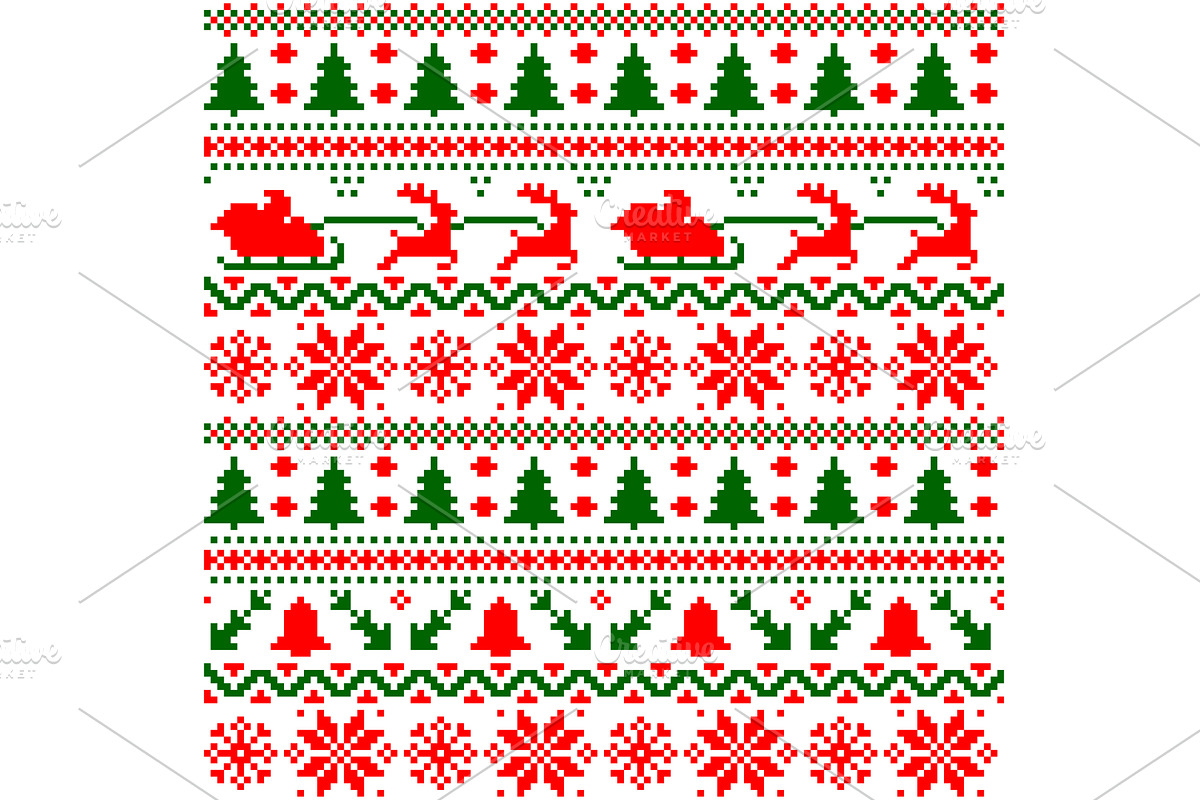 Christmas sweater seamless pattern, a Texture Illustration by Vector Tradition