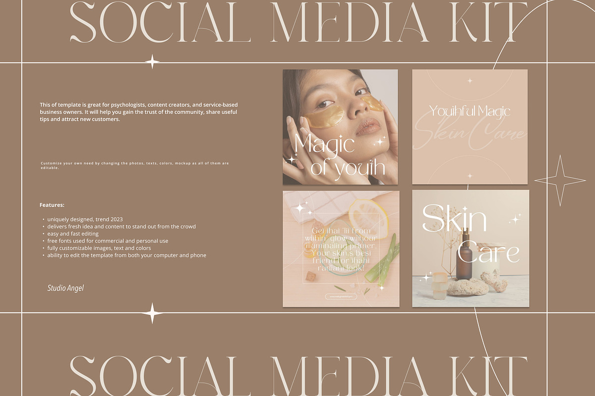 Beauty Magic Social Media Kit _Canva, a Social Media Template by ElladesignCo (Photo 2 of 7)