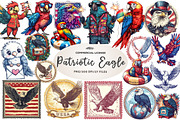 Patriotic Eagle Postage Stamp, an Illustration by CreationArt (Thumbnail 1 of 5)