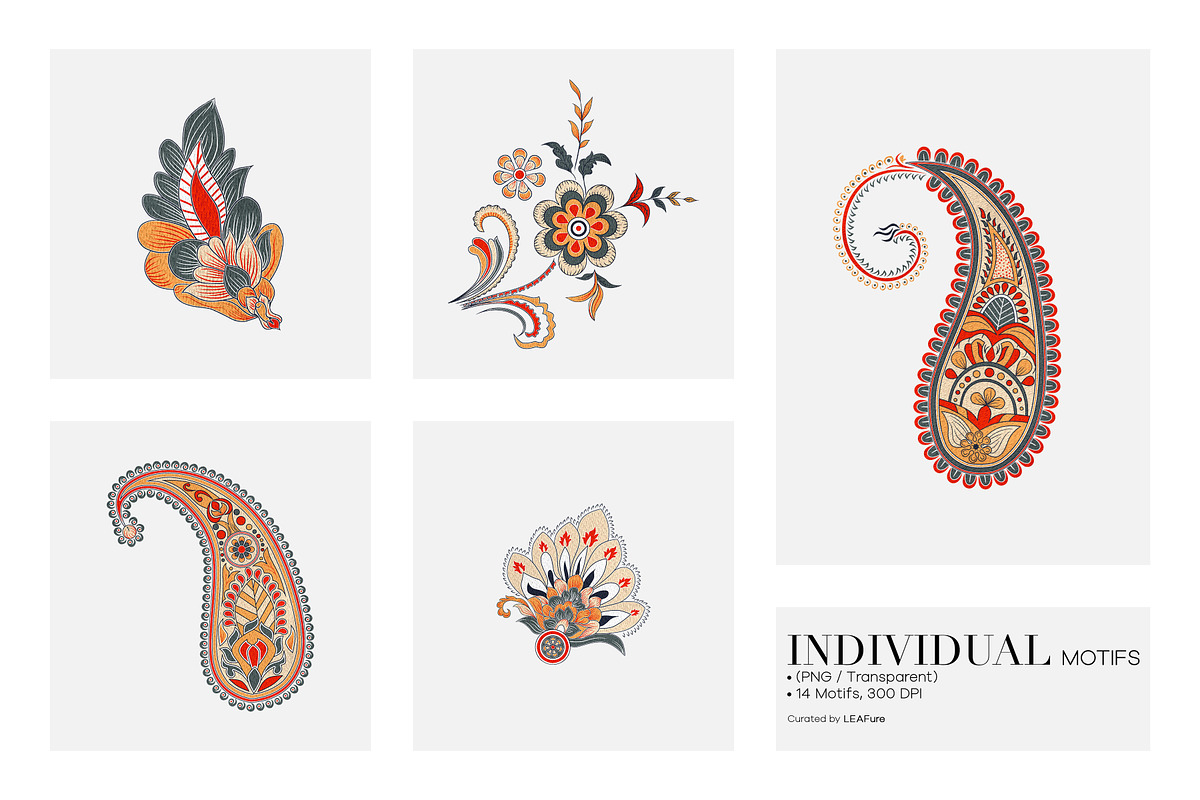 TAZLEEN Hand Drawn Paisley Prints, a Pattern Graphic by LEAFure (Photo 5 of 11)