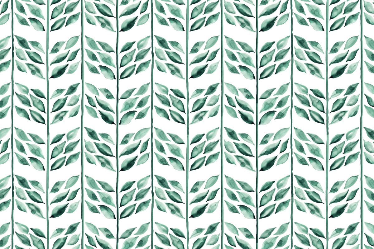 Botanical herringbone in emerald, a Pattern Graphic by Anya-D (Photo 3 of 5)