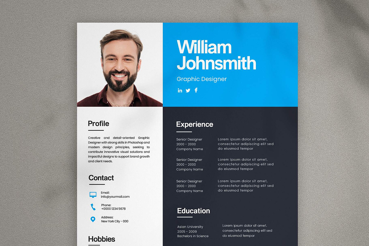 Modern Professional Resume CV, a Resume Template by Saman Osama (Photo 2 of 2)