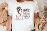 Be Kind to Yourself Messy Bun Girl, a Seasonal Illustration by CraftArtStudio (Thumbnail 3 of 4)