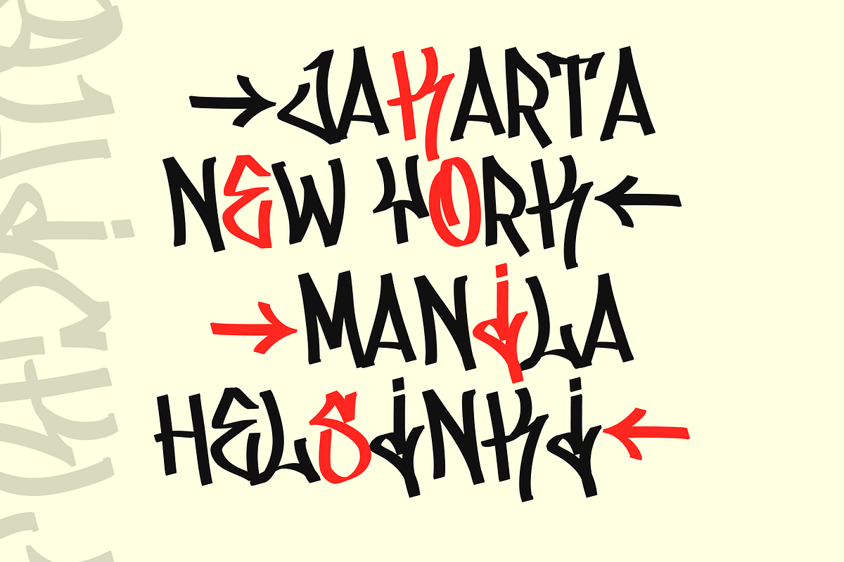 Lickos Graffiti Typeface, a Handwritten Font by Fitrah Type (Photo 10 of 11)