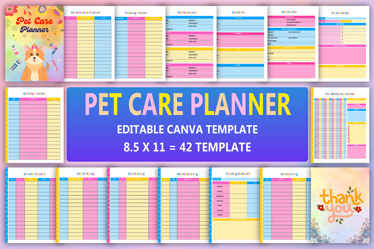 Printable Pet Care Planner, a Stationery Template by Designmela01 (Photo 1 of 8)