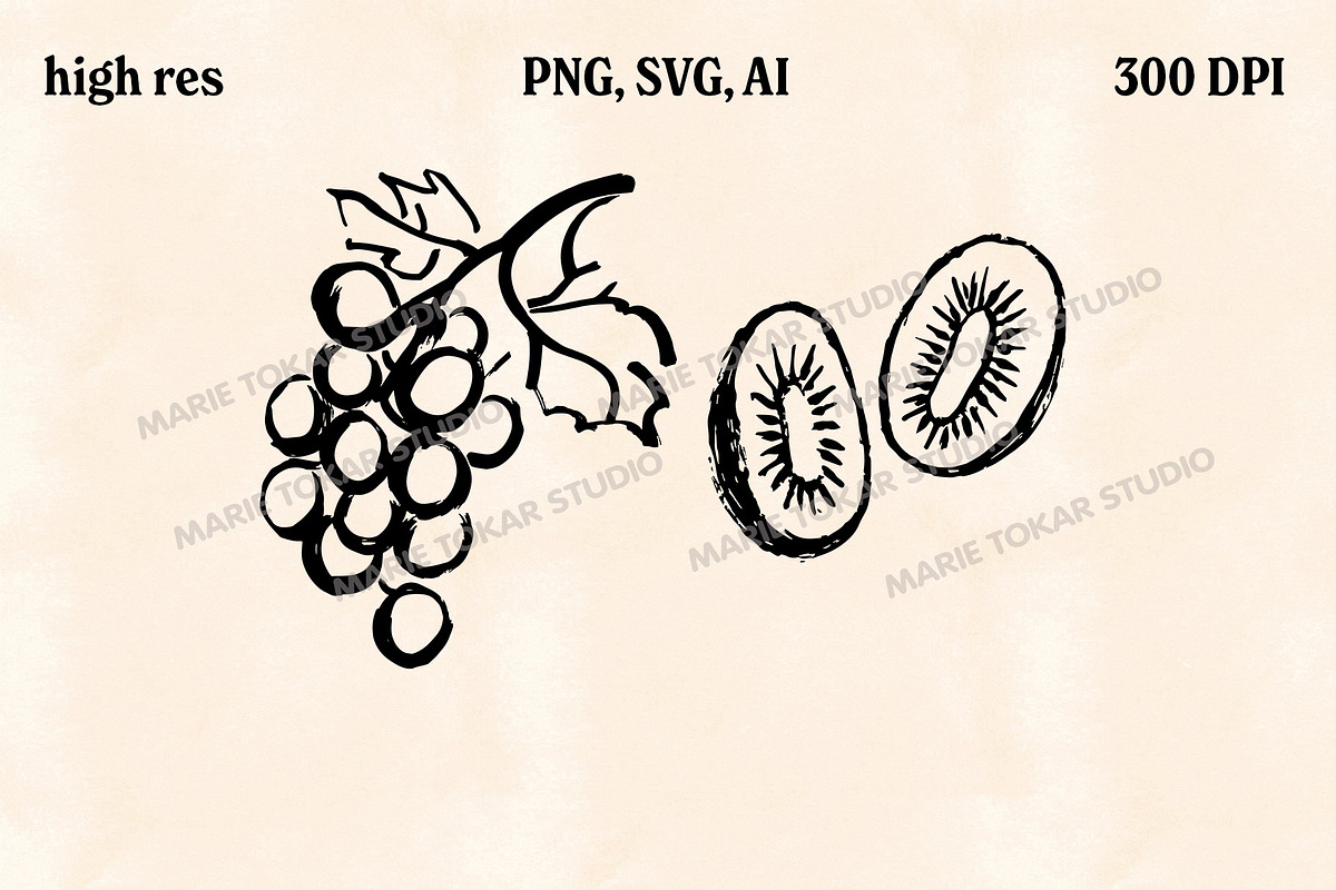 Whimsical Berry Fruit Bundle SVG PNG, a Food Illustration by Marie T (Photo 29 of 36)