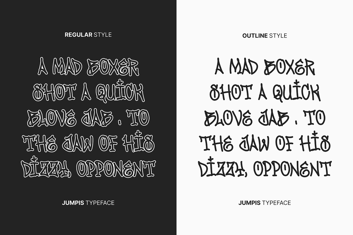 Jumpis Graffiti Typeface, a Handwritten Font by Fitrah Type (Photo 7 of 12)