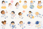 Outer Space Clipart Kids Astronauts, an Object Illustration by SugarCloudStudioArt (Thumbnail 3 of 6)