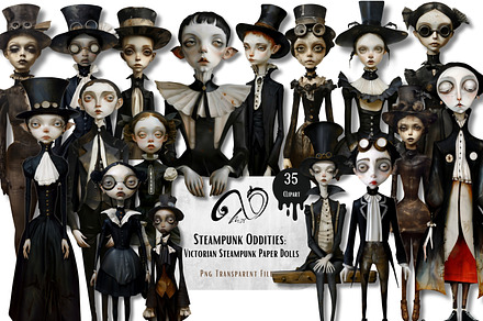 Steampunk Oddities: Paper Dolls, a Person Illustration by NiiiNArt