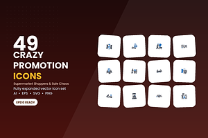 Crazy Promotion Icons, a Duotone Icon by Symbolic Language