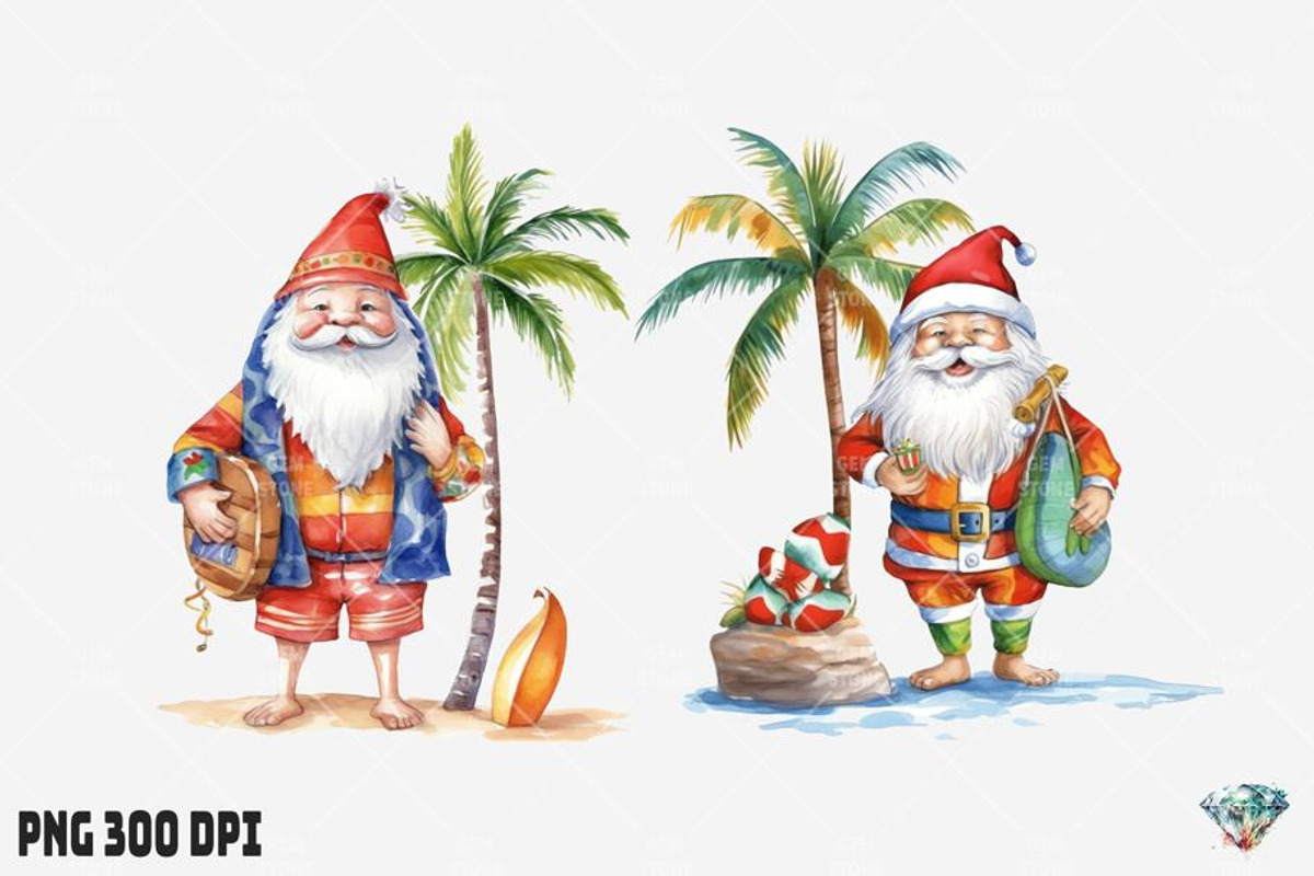 Summer Christmas Santa Claus, an Illustration by Gemstone (Photo 12 of 12)