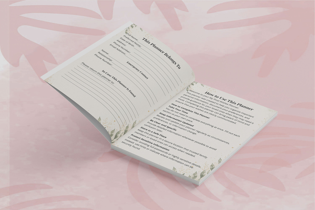 My Final Wishes Planner, a Marketing Template by Book2bees (Photo 2 of 4)