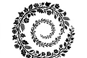 50 Elegant Floral Leaf Spiral Frame, a Decorative Illustration by Amazin_art (Thumbnail 7 of 39)